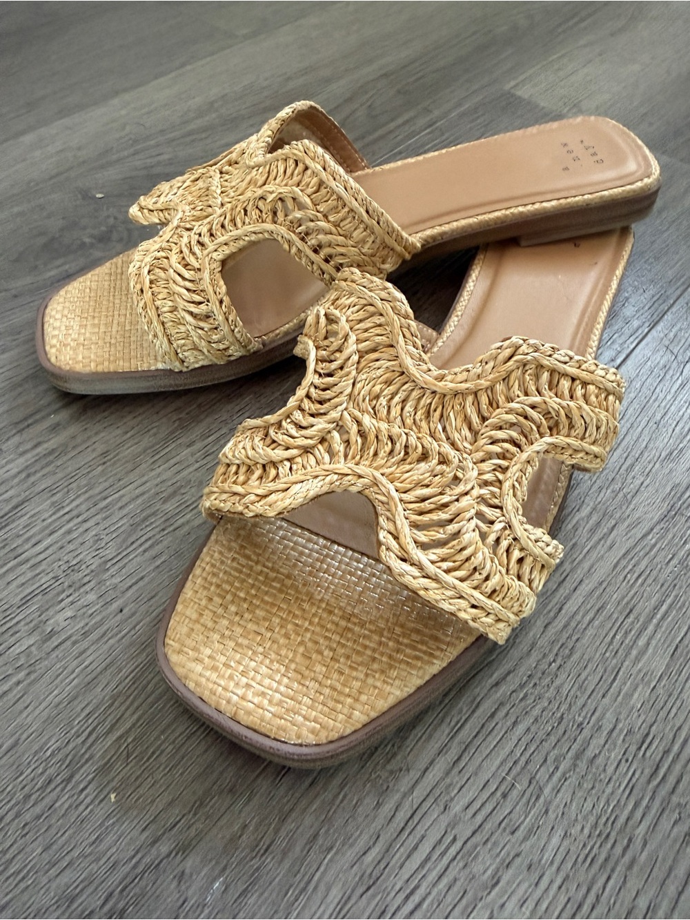 Nina Slide Sandals from A New Day Target Natural Raffia Woven Sandals Size 9